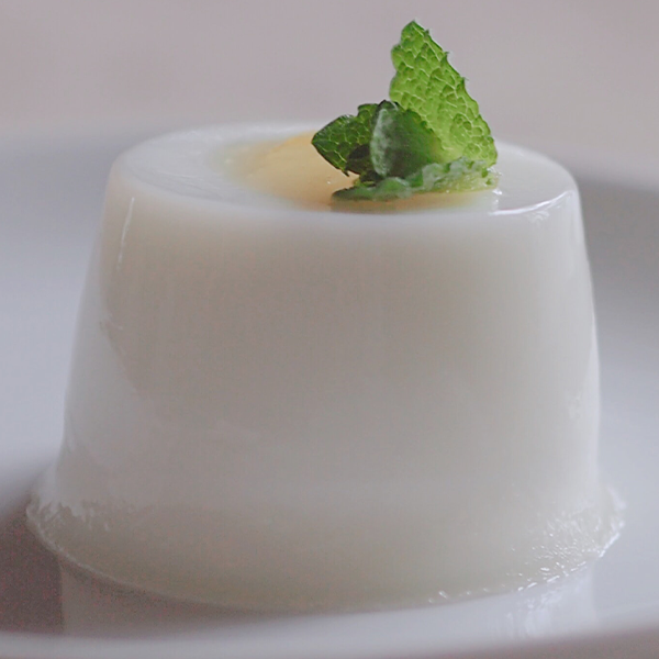 Coconut Panna Cotta with Papaya-Mango Sauce