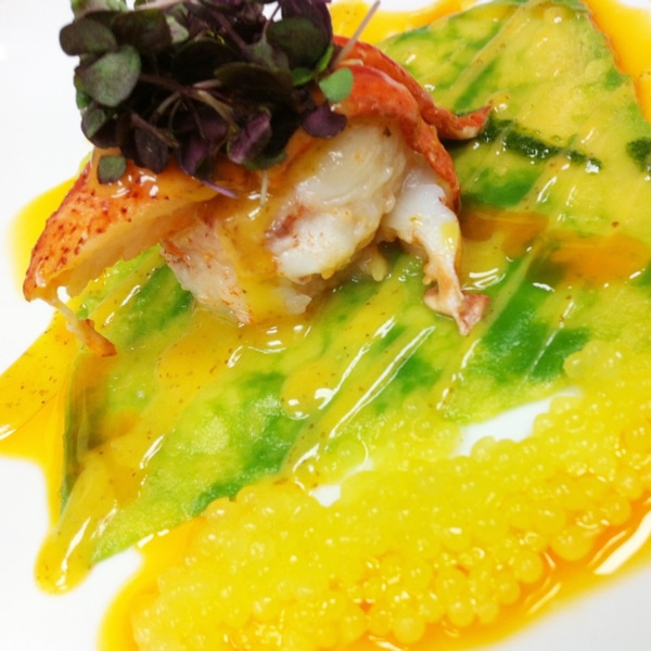 Lobster Salad with Mango Caviar