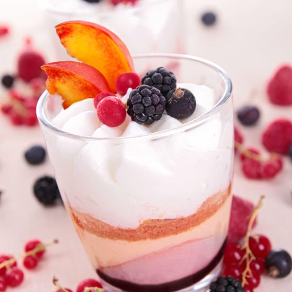 White Peach & Blackberry Trifle