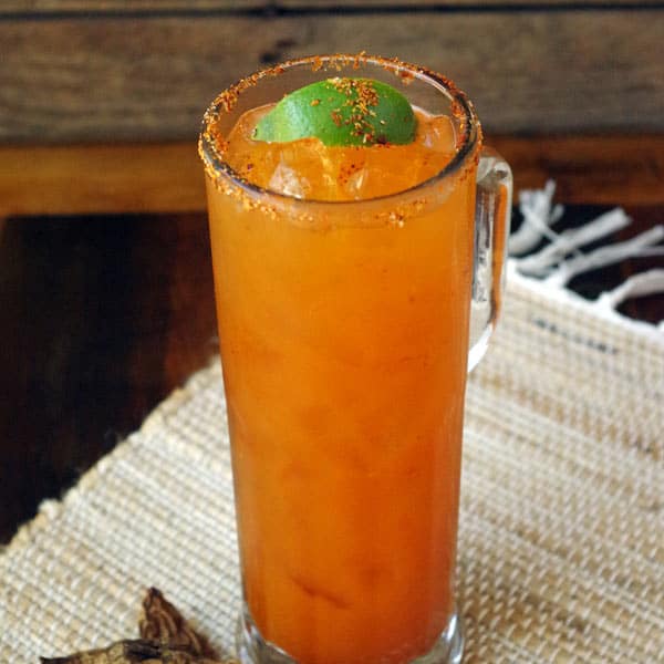 Loaded Michelada with Red Jalapeno puree