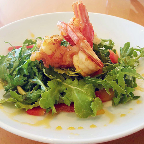 Shrimp 3 Ways with Arugula & Chipotle Sour Vinaigrette