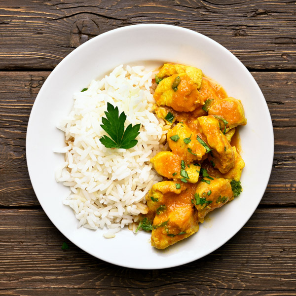 Thai Mango Chicken Red Curry with Coconut Rice