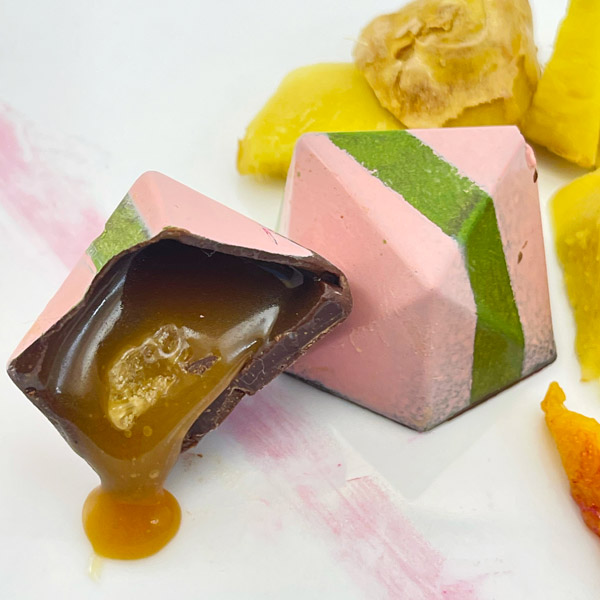 Peach Ginger Caramel with Candied Ginger Confection