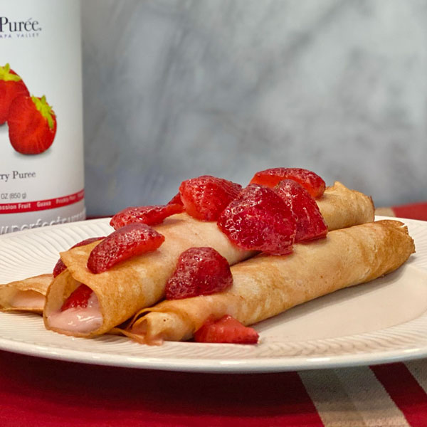 Strawberry Crepes with Strawberry Cream Cheese Filling