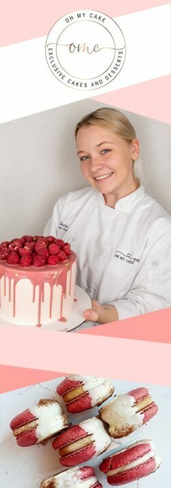 Oh My Cake owner Daria Nadar showcasing macarons and dessert. Photo Credit Annisa Hale