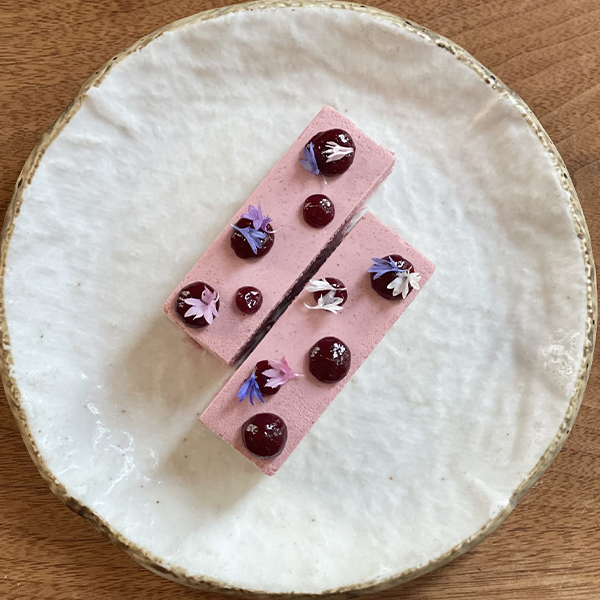 Japanese Inspired Desserts | Cherry Jasmine Semifreddo by Chef Jessica Vasquez, Photo Credit: Jessica Vasquez
