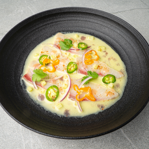 Hamachi Ceviche with Coconut Leche de Tigre & Camu Camu