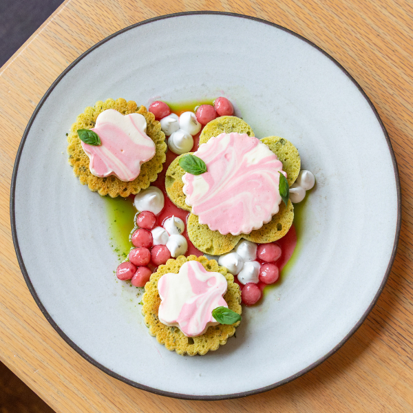 Basil Yuzu Lychee Ice Cream Cake