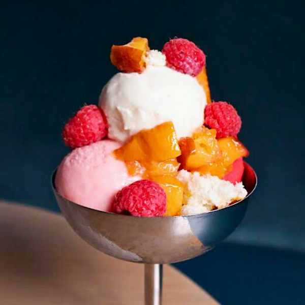 Peach Melba Sundae
